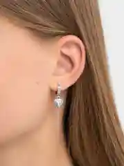 Серьги из серебра 925 пробы с сердцем