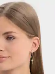 Серьги с крестиком из серебра 925 пробы