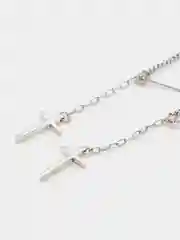 Серьги с крестиком из серебра 925 пробы