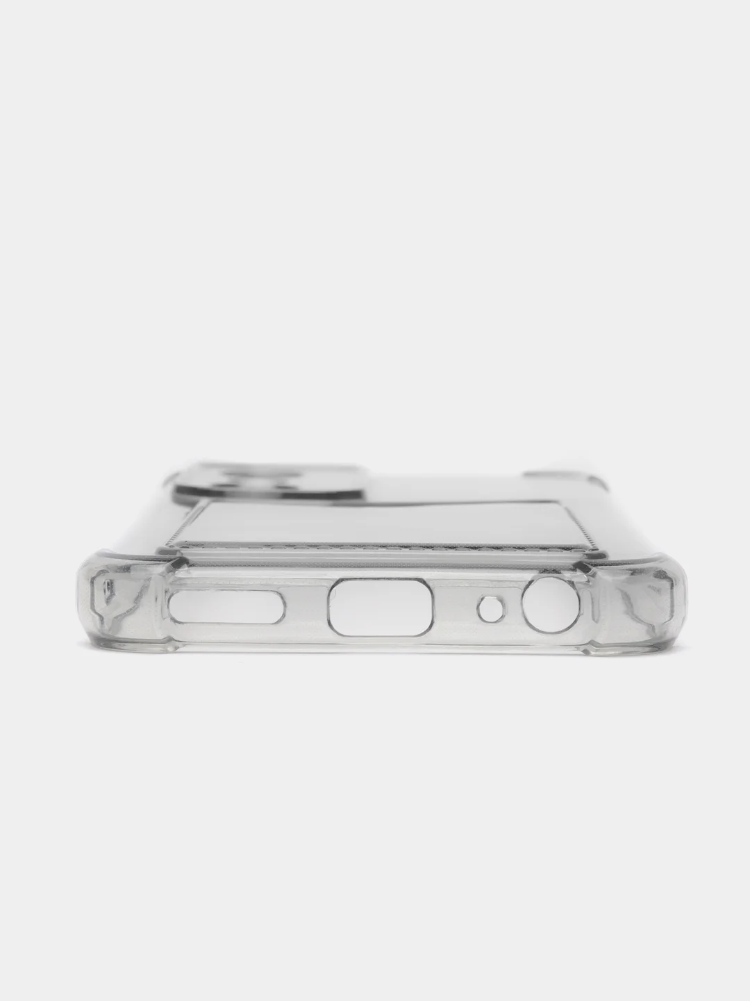 Хром силиконовый чехол для Tecno POP 6 Pro (Техно Поп 6 Про), с карманом для карт, прозрачный