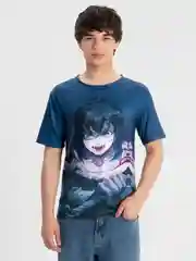 Синий футболка мужская Аниме с принтом, 3D
