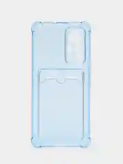 Голубой чехол для Xiaomi 12 Lite / Сяоми 12 Лайт прозрачный, с карманом для карты