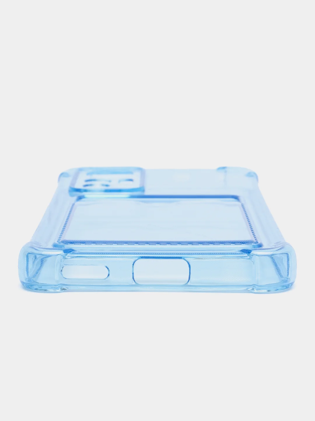Голубой чехол для Xiaomi 12 Lite / Сяоми 12 Лайт прозрачный, с карманом для карты
