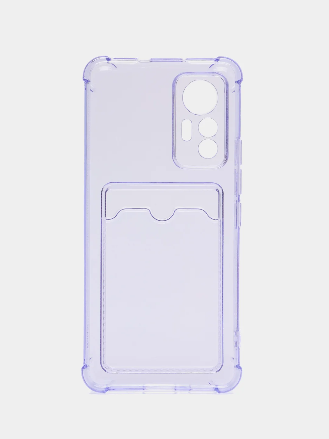 Лавандовый чехол для Xiaomi 12 Lite / Сяоми 12 Лайт прозрачный, с карманом для карты