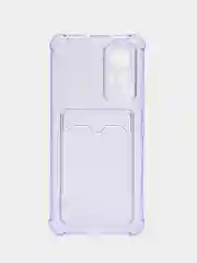 Лавандовый чехол для Xiaomi 12 Lite / Сяоми 12 Лайт прозрачный, с карманом для карты