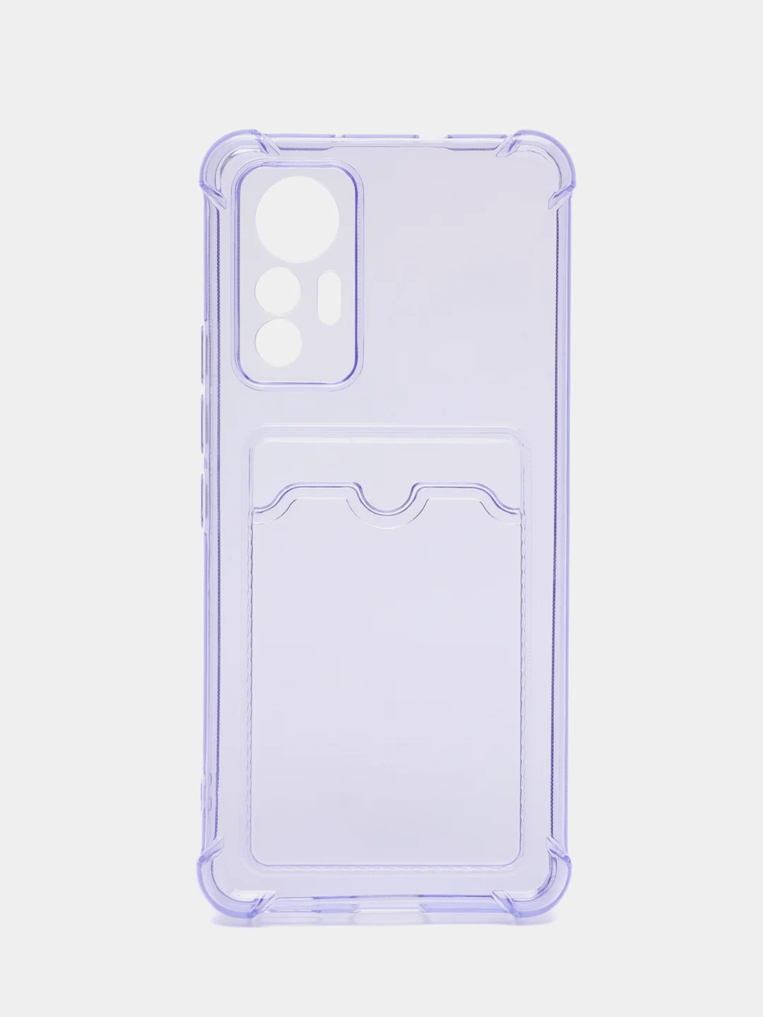 Лавандовый чехол для Xiaomi 12 Lite / Сяоми 12 Лайт прозрачный, с карманом для карты