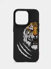 Оранжевый чехол iPhone 14 Pro, 14 Pro Max плотный, с рисунком и мягким подкладом