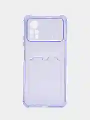 Лавандовый чехол для Xiaomi Poco X4 Pro, Сяоми Поко Х4 Про прозрачный, с карманом для карты