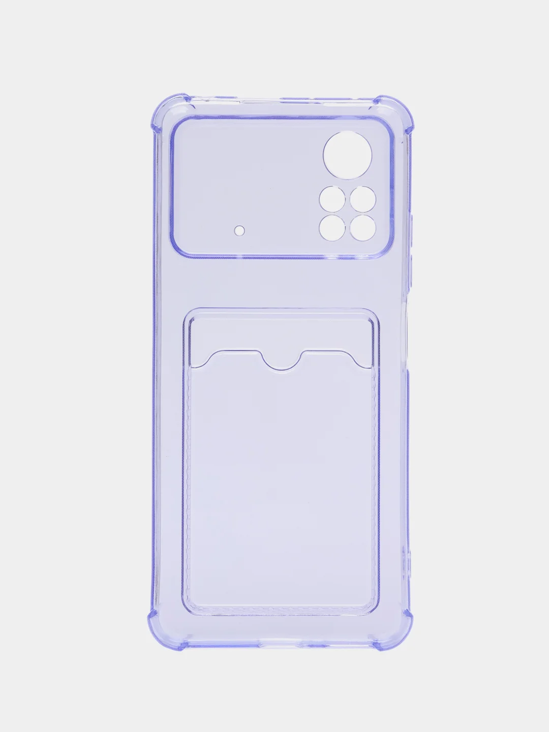 Лавандовый чехол для Xiaomi Poco X4 Pro, Сяоми Поко Х4 Про прозрачный, с карманом для карты