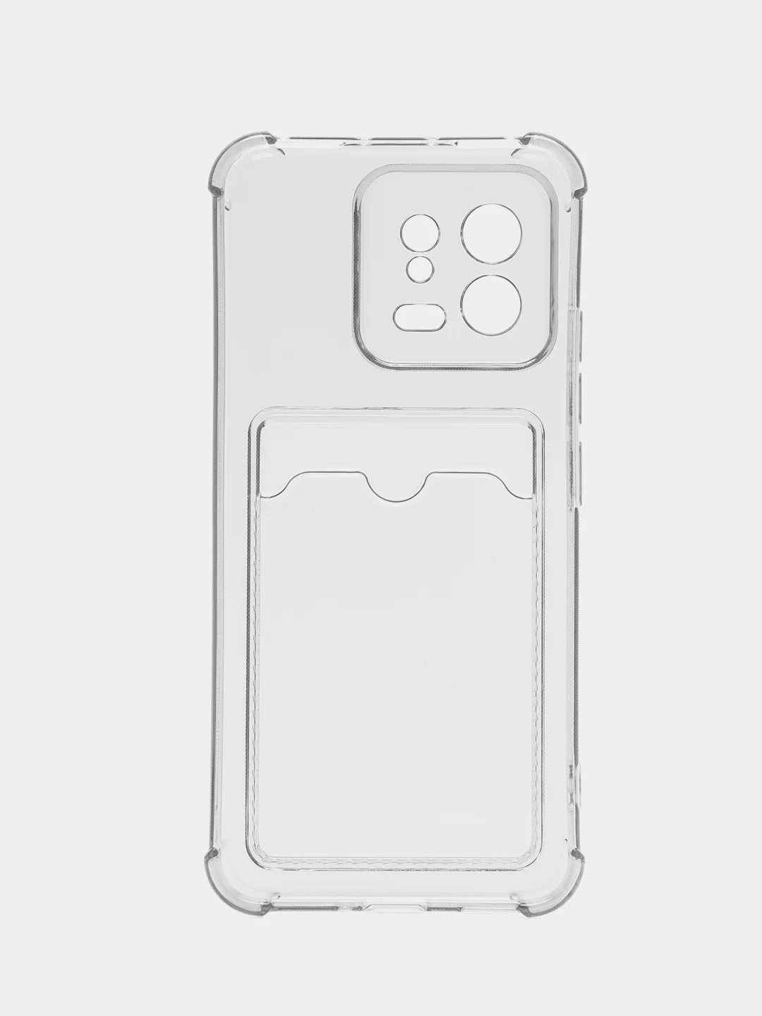 Черный чехол для Xiaomi 13, Сяоми 13 прозрачный, с карманом для карты