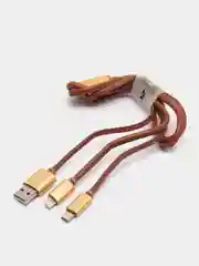 Золотой печать USB кабель Awei CL-987 Micro + Lightning 2in1, 1000 mm