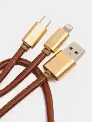 Золотой печать USB кабель Awei CL-987 Micro + Lightning 2in1, 1000 mm