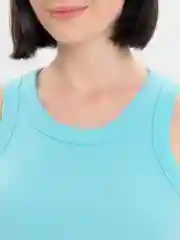 Голубой топ женский, базовый, однотонный