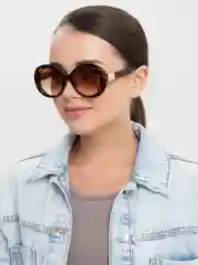 Терракотовый женские солнцезащитные очки MIRSEE, круглые