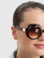 Терракотовый женские солнцезащитные очки MIRSEE, круглые