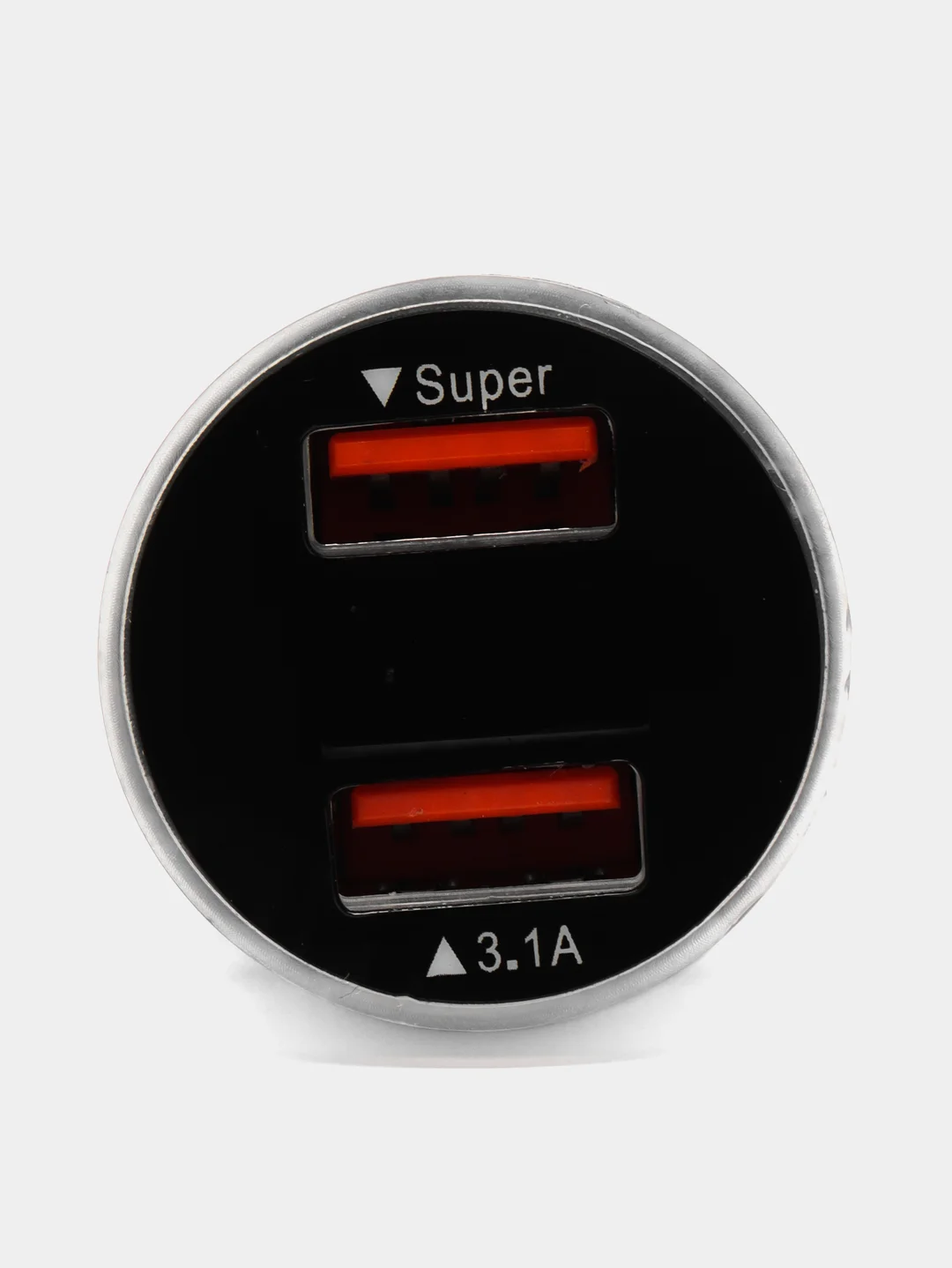 Серебряный автомобильное зарядное устройство, 2 USB