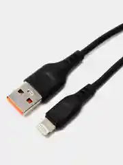 Черный lightning кабель для зарядки телефона iPhone 11/12/13 Pro/Max, быстрая зарядка 2.4A
