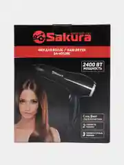 Фен для волос Sakura SA-4052BK 2400Вт, 3 темп режима, 2 скорости, сушка холодным воздухом