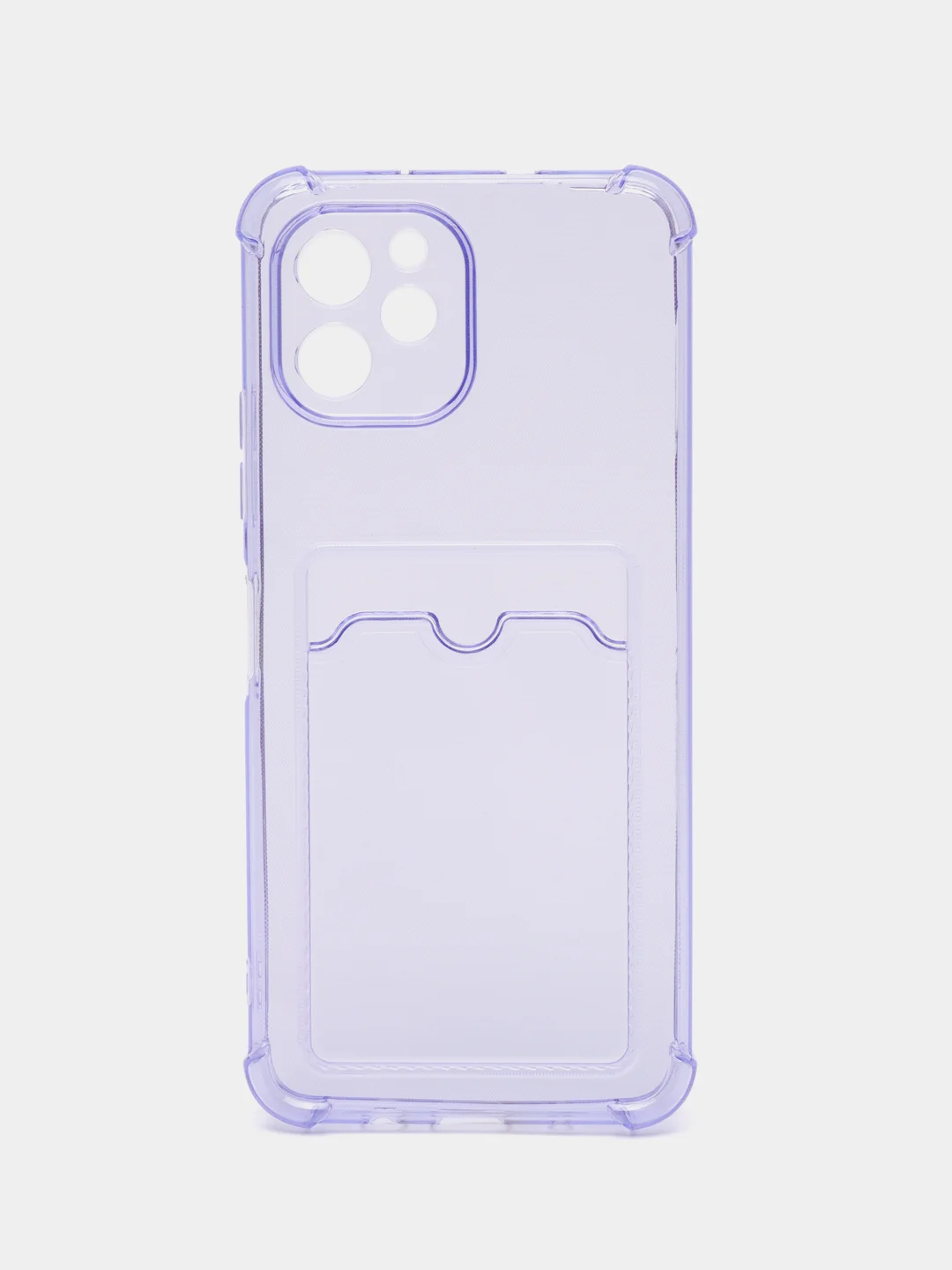 Лавандовый чехол для Huawei Nova Y61 Хуавей Нова У61 прозрачный, с карманом для карты