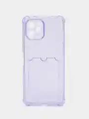 Лавандовый чехол для Huawei Nova Y61 Хуавей Нова У61 прозрачный, с карманом для карты