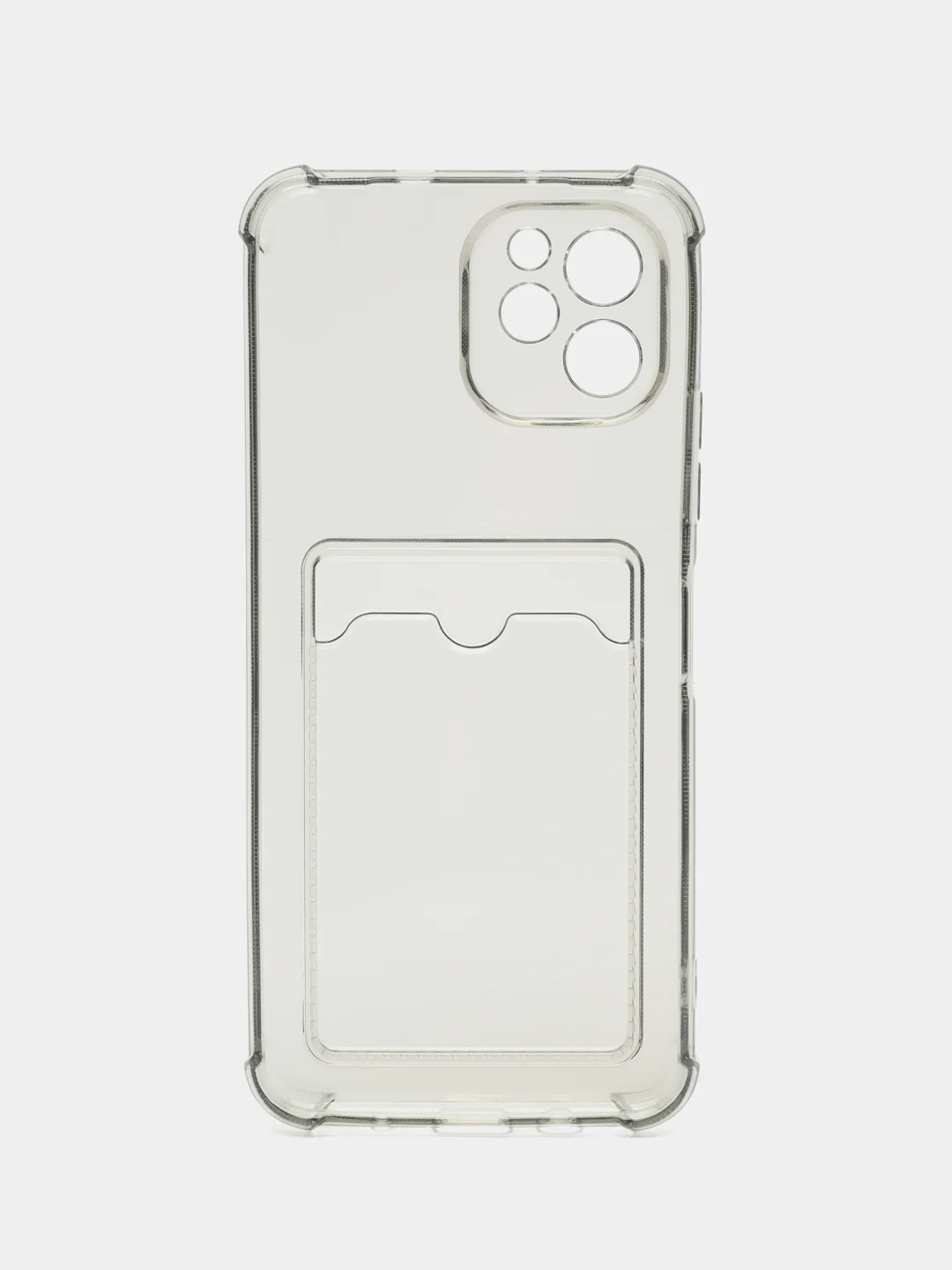 Черный чехол для Huawei Nova Y61 Хуавей Нова У61 прозрачный, с карманом для карты