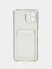 Черный чехол для Huawei Nova Y61 Хуавей Нова У61 прозрачный, с карманом для карты