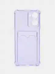 Лавандовый чехол для Realme 10, Реалми 10 прозрачный, с карманом для карты