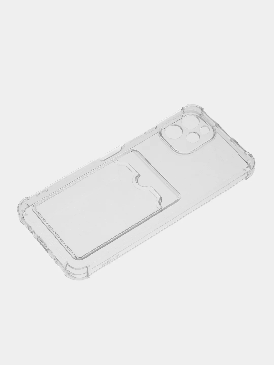 Прозрачный чехол для Huawei Nova Y61 Хуавей Нова У61 прозрачный, с карманом для карты