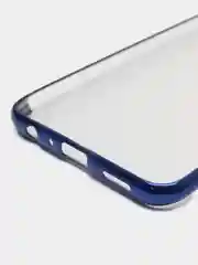 Темно-синий силиконовый прозрачный с  окантовкой чехол Huawei y 9 2019