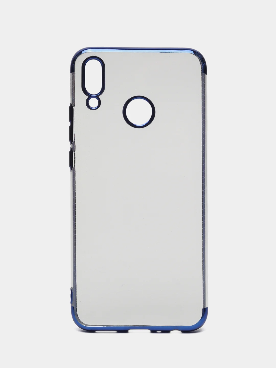 Темно-синий силиконовый прозрачный с  окантовкой чехол Huawei y 9 2019