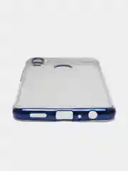 Темно-синий силиконовый прозрачный с  окантовкой чехол Huawei y 9 2019