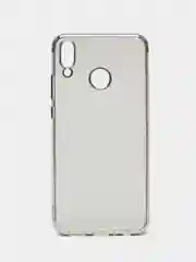 Серебряный силиконовый прозрачный с  окантовкой чехол Huawei y 9 2019