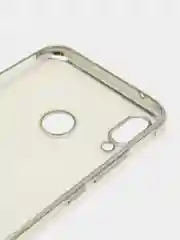 Серебряный силиконовый прозрачный с  окантовкой чехол Huawei y 9 2019