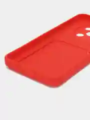 Красный силиконовый чехол для Huawei Nova Y90 (Хуавей Нова у90), с карманом для карт, прозрачный