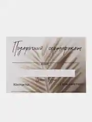 Бронзовый подарочный сертификат на услугу/сумму, набор из 5 штук в крафт-конверте