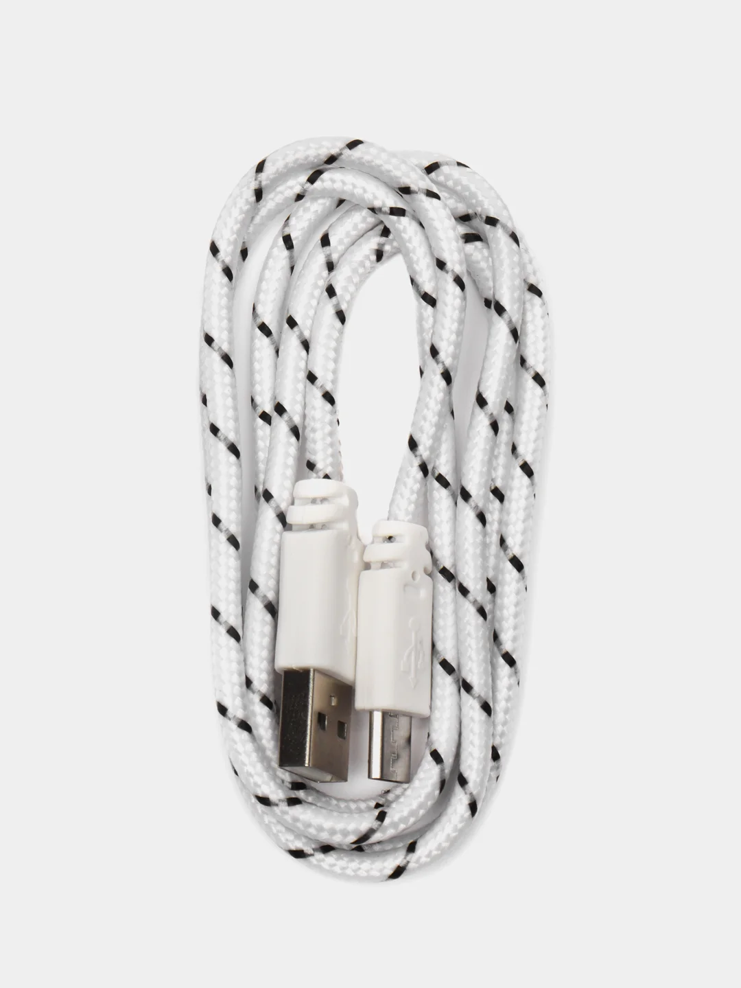 Белый кабель Micro USB в оплетке