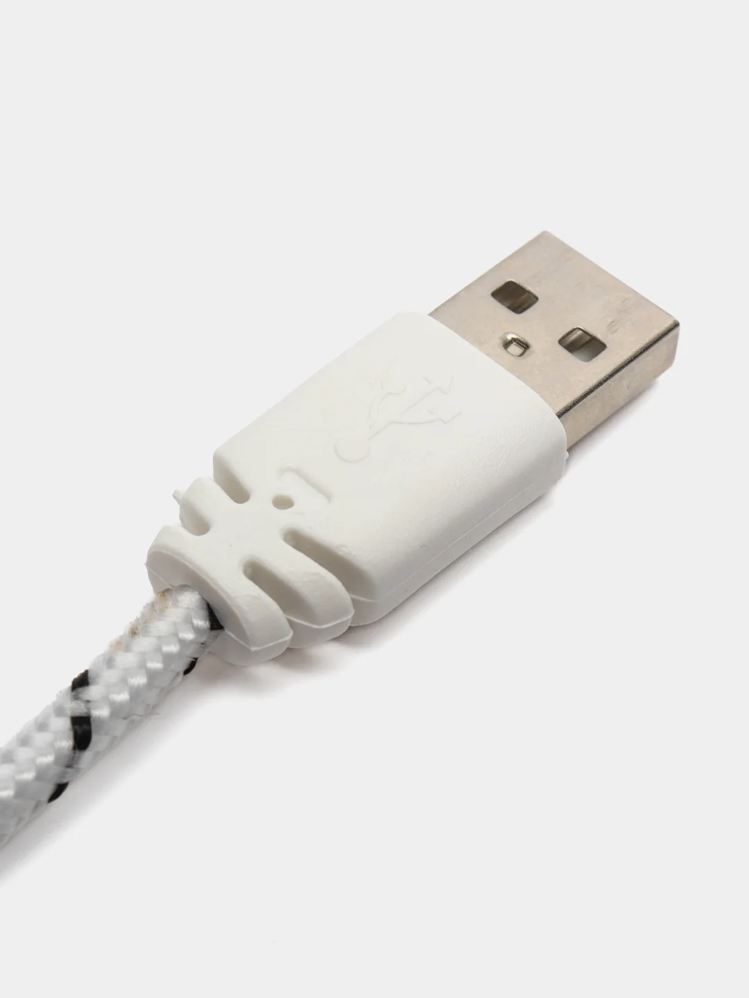 Белый кабель Micro USB в оплетке