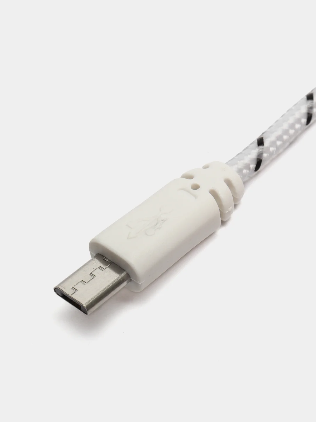 Белый кабель Micro USB в оплетке