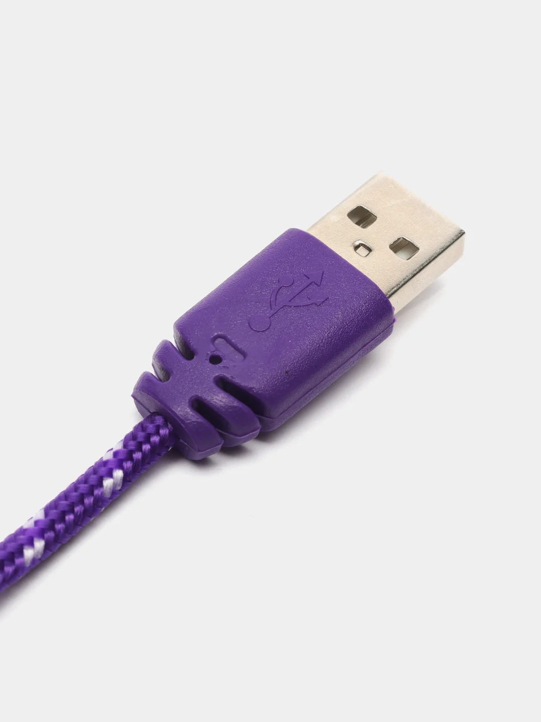 Фиолетовый кабель Micro USB в оплетке