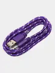 Фиолетовый кабель Micro USB в оплетке
