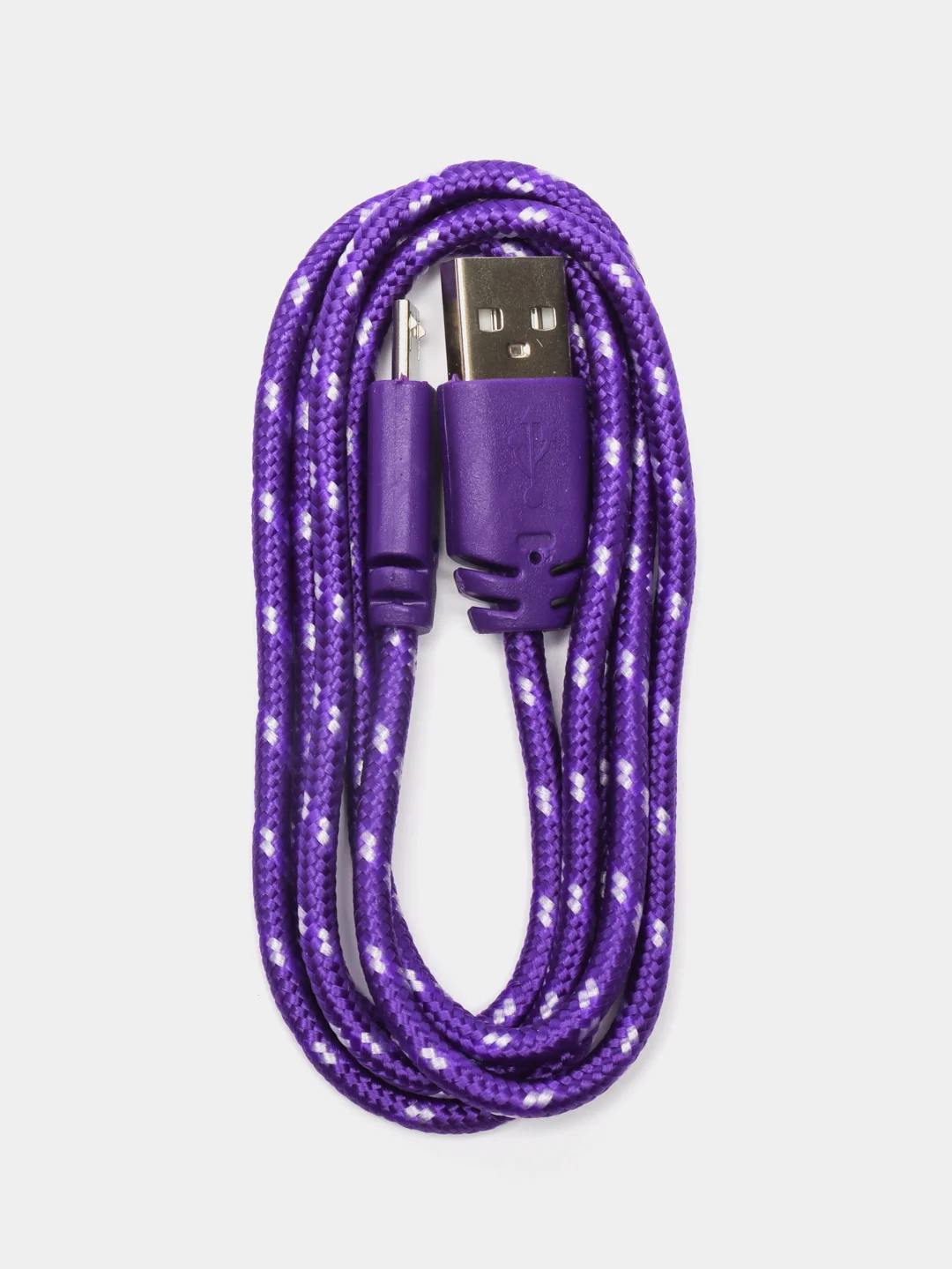 Фиолетовый кабель Micro USB в оплетке