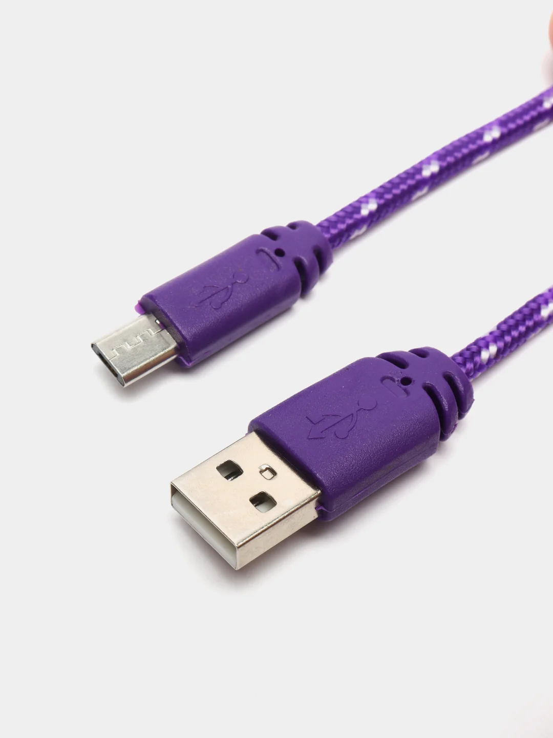 Фиолетовый кабель Micro USB в оплетке
