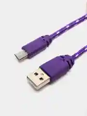 Фиолетовый кабель Micro USB в оплетке