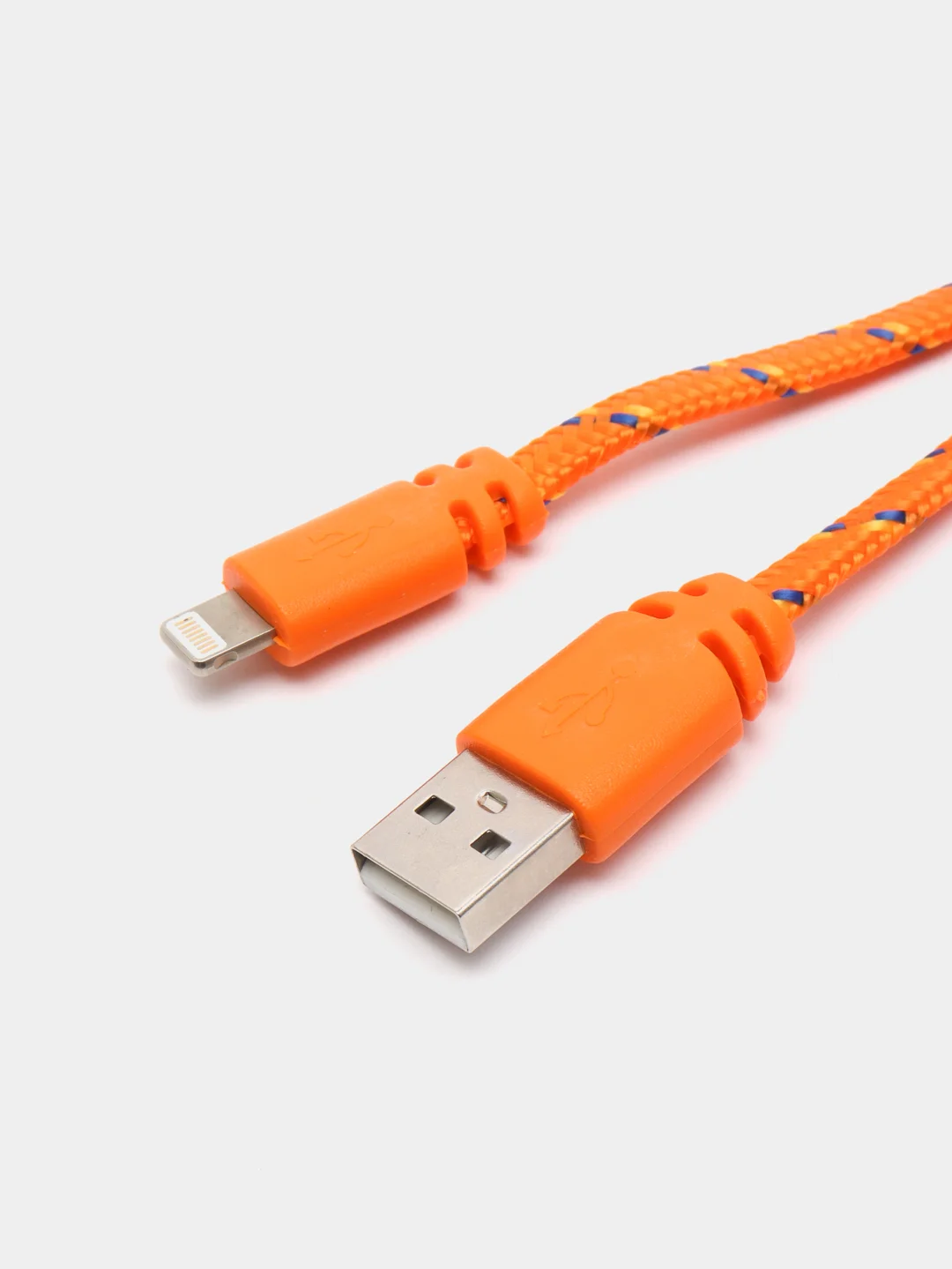 Оранжевый кабель Lightning, в оплетке