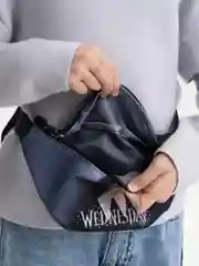Серый сумка на пояс Уэнсдэй, Wednesday, сумка для девочки