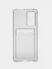 Черный чехол для Xiaomi 12 Lite / Сяоми 12 Лайт прозрачный, с карманом для карты