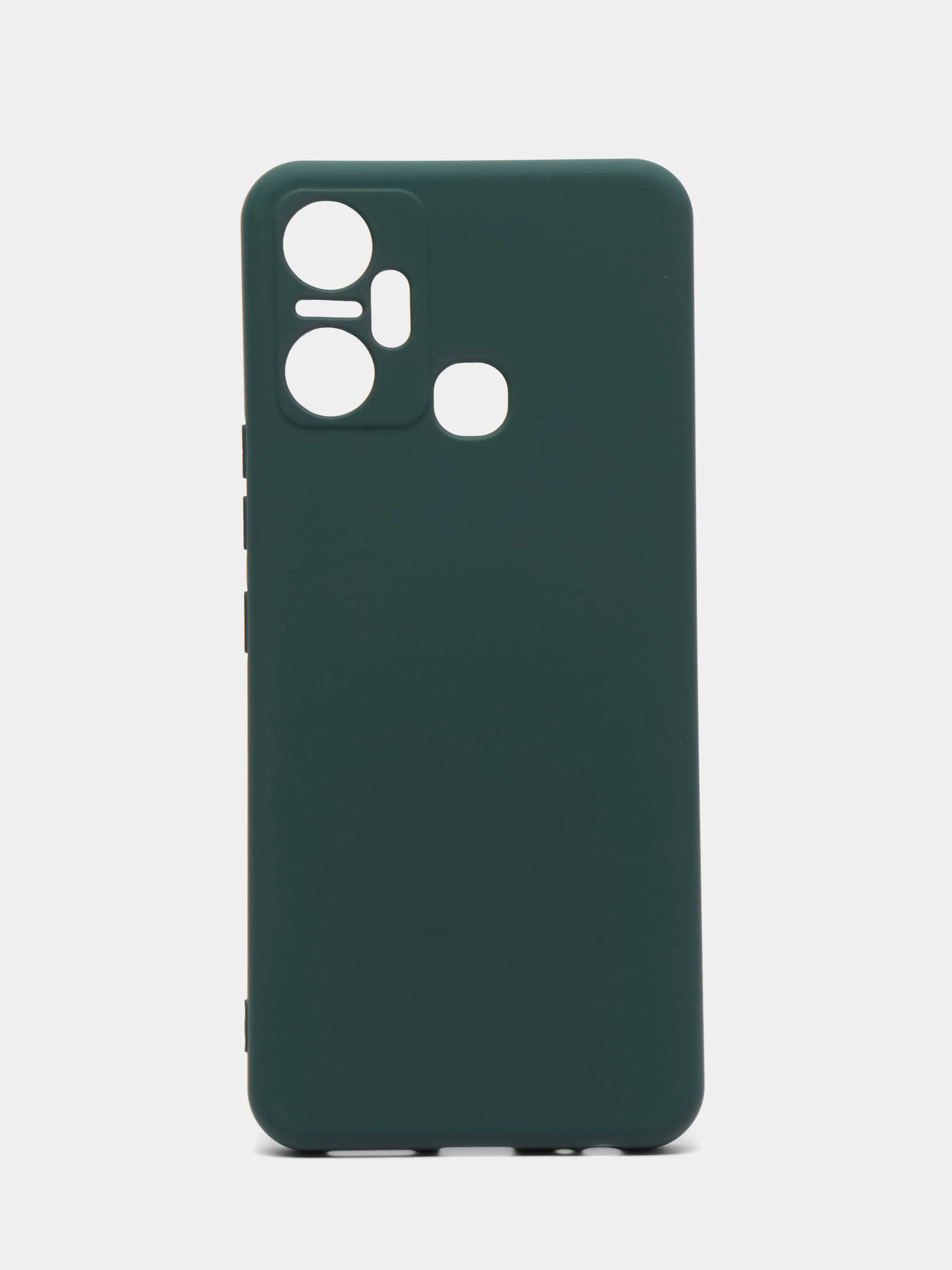 Тёмно-зелёный чехол силиконовый для Infinix Smart 6 Plus (Инфиникс Смарт 6 Плюс Silicone Cover)