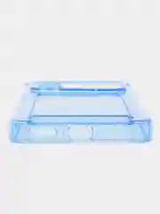 Голубой чехол для Xiaomi Poco X4 Pro, Сяоми Поко Х4 Про прозрачный, с карманом для карты
