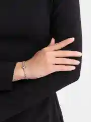 Серебряный браслет со стразами, на запястье, с подвеской, цвет и дизайн на выбор