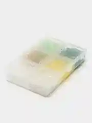 Лимонный набор стеклянных разноцветных бусин в контейнере, ромбовидные 4 мм, 600 штук, биконусы